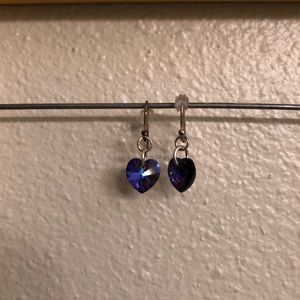 Swarovski crystal heart earrings
